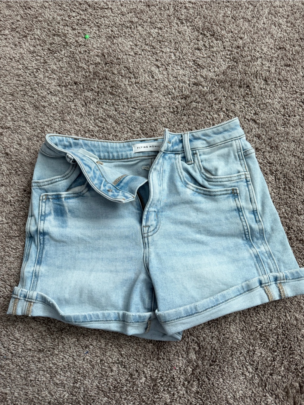 Flying Monkey Light Wash Denim Shorts